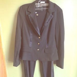 NWT Cache Black 2 piece Women's Suit Blazer Pants